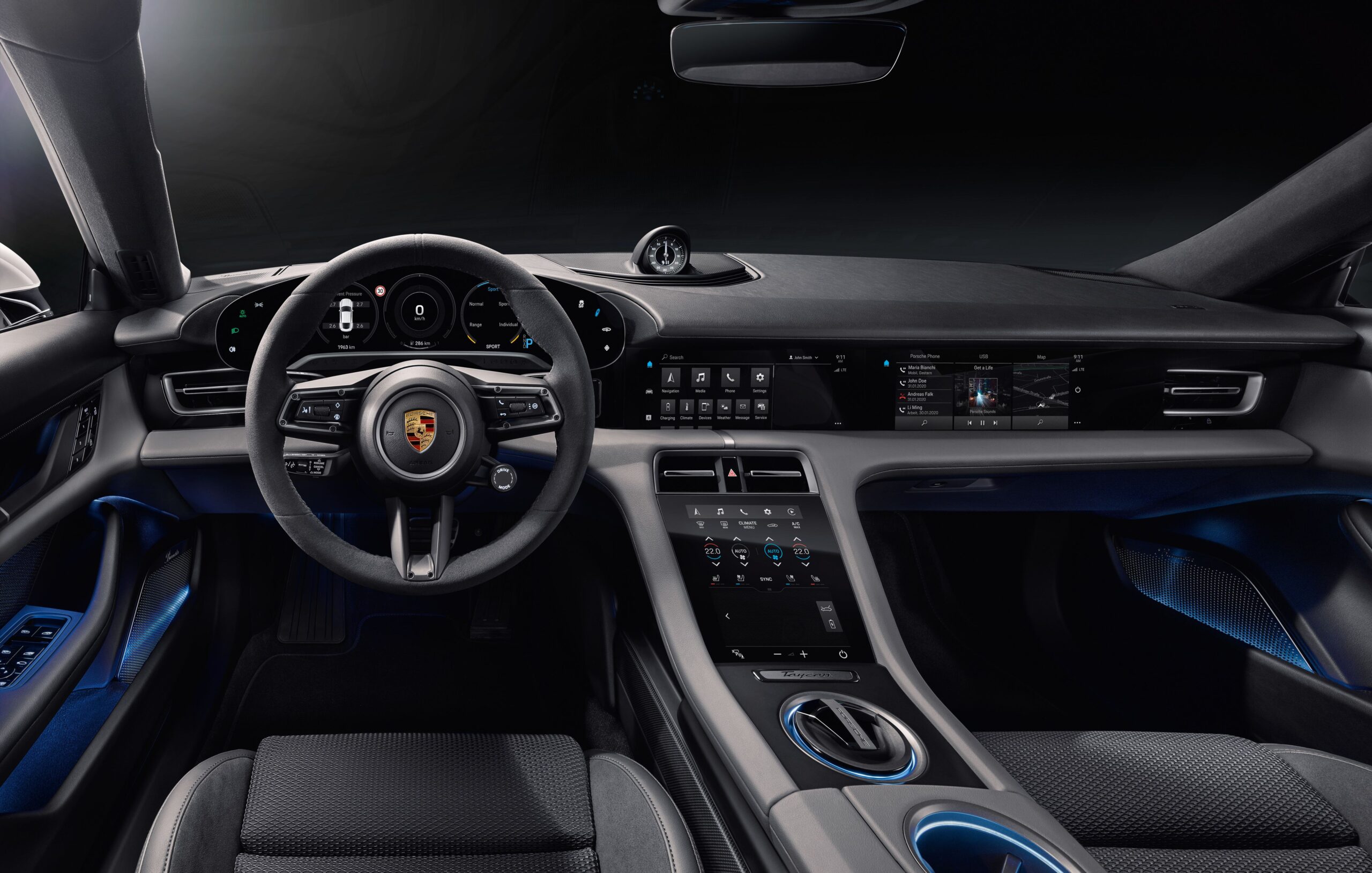 Porsche Taycan Electric Car Interior