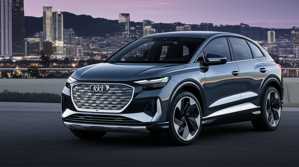 Generate a high-quality, relevant image prompt for an article about: Audi Q4 e-tron 2026: Essential