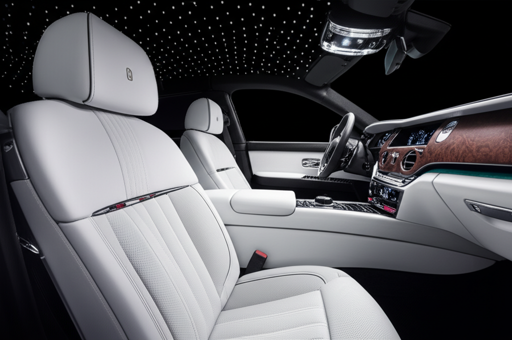 Generate a high-quality, relevant image prompt for an article about: Rolls-Royce Spectre Interior: E