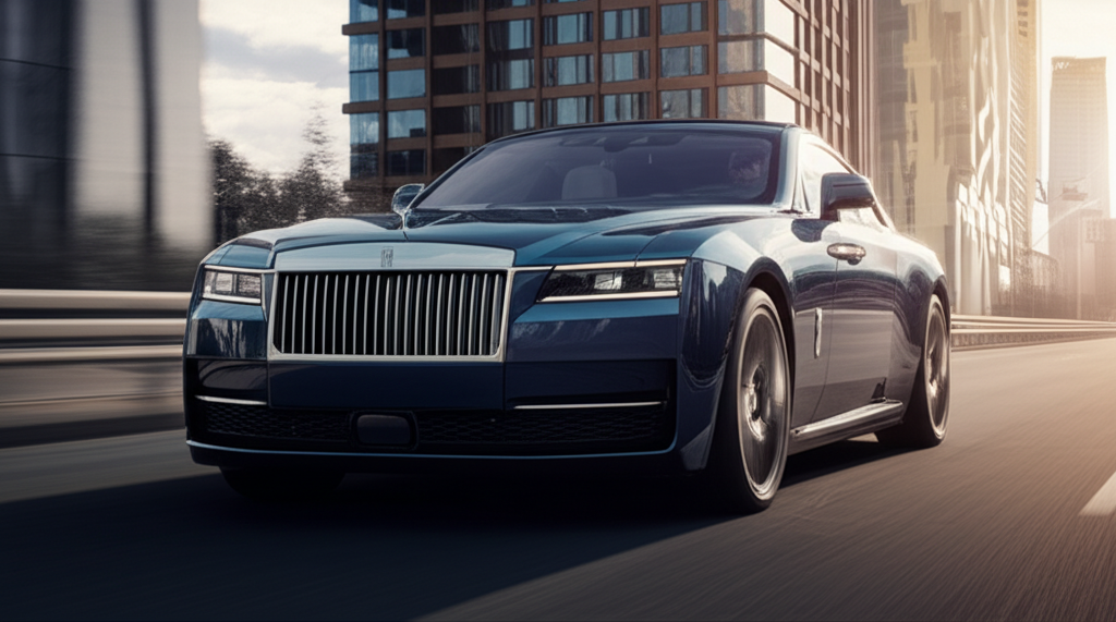 Generate a high-quality, relevant image prompt for an article about: 2024 Rolls-Royce Spectre: Stunn