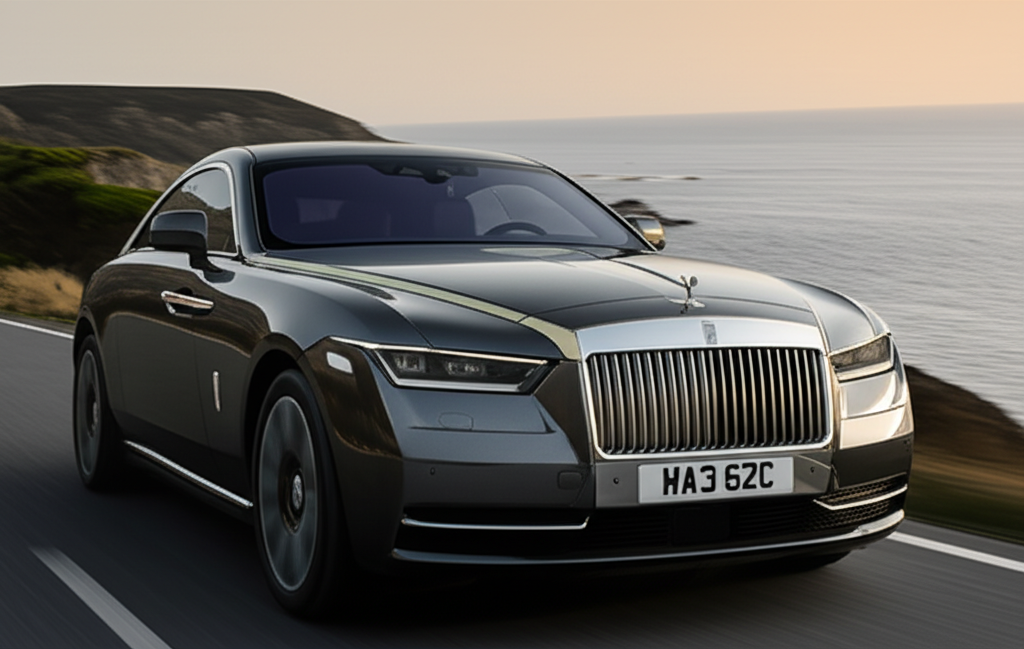 Generate a high-quality, relevant image prompt for an article about: Rolls-Royce Spectre Electric: E