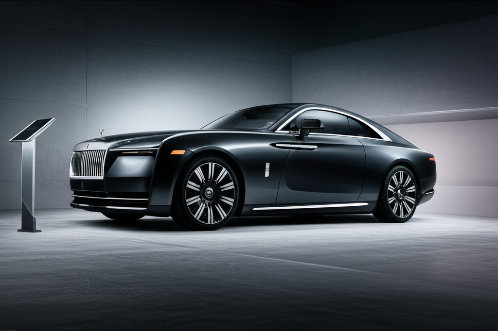 Generate a high-quality, relevant image prompt for an article about: Rolls-Royce Spectre MSRP: Essen