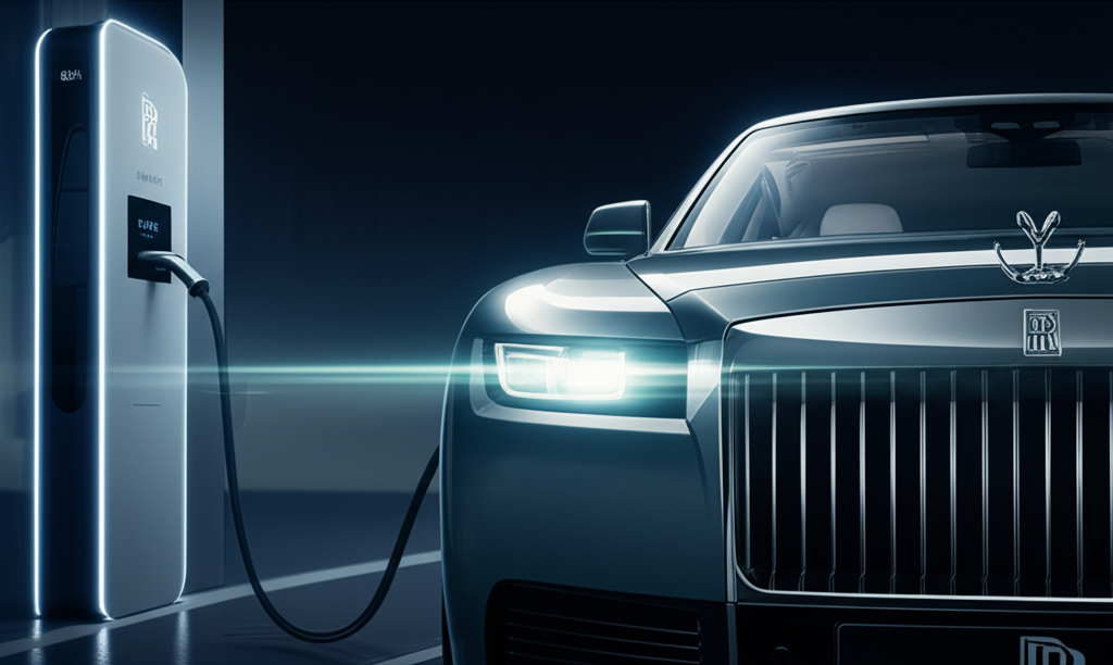 Generate a high-quality, relevant image prompt for an article about: 2024 Rolls Royce Spectre Chargi