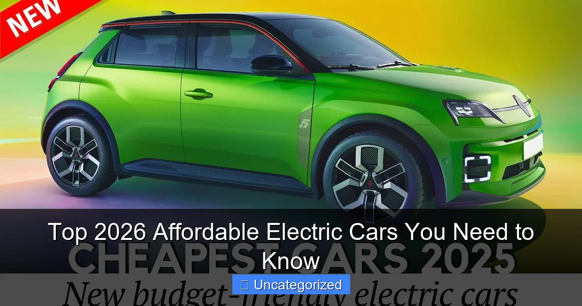 Top 2026 Affordable Electric Cars You Need to Know