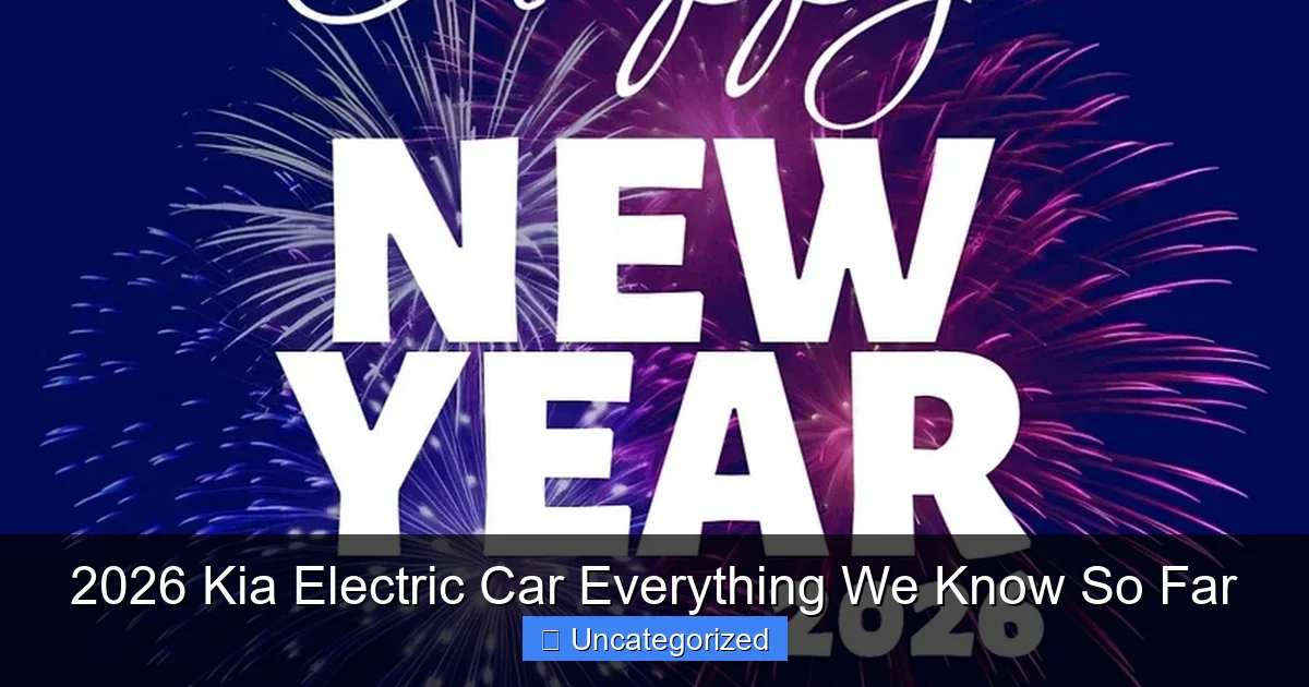 2026 Kia Electric Car Everything We Know So Far
