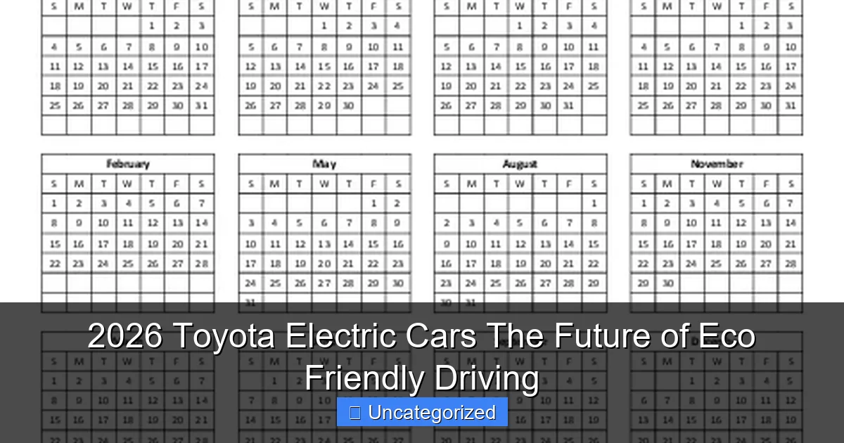 2026 Toyota Electric Cars The Future of Eco Friendly Driving