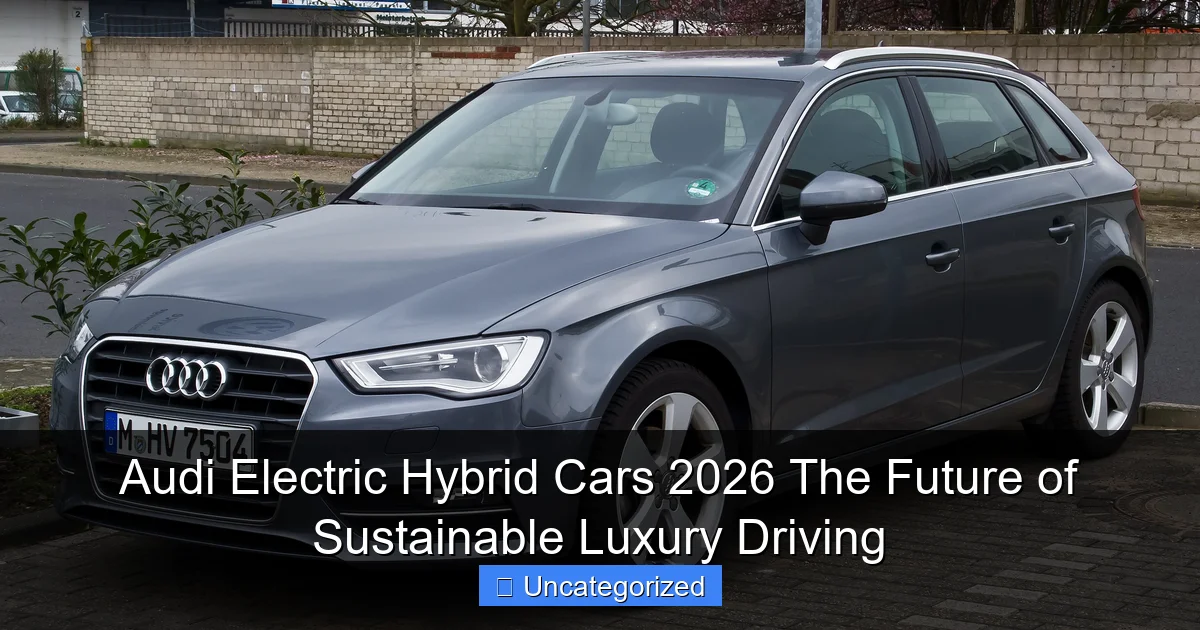 Audi Electric Hybrid Cars 2026 The Future of Sustainable Luxury Driving