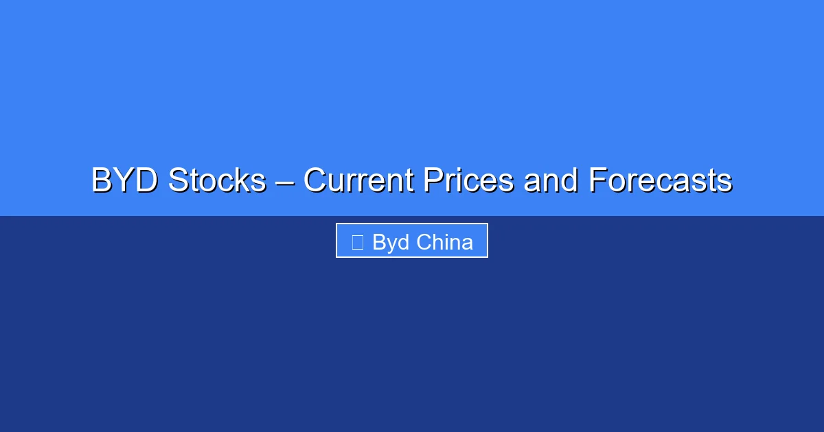 Featured image for BYD Stocks – Current Prices and Forecasts