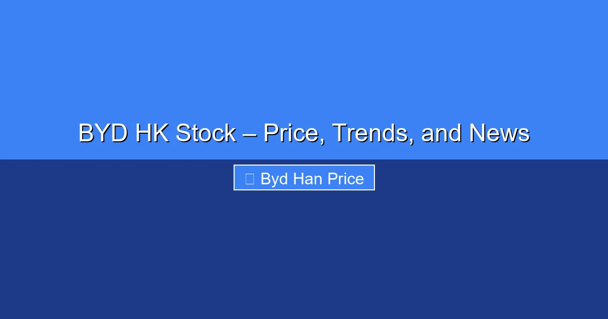Featured image for BYD HK Stock – Price, Trends, and News