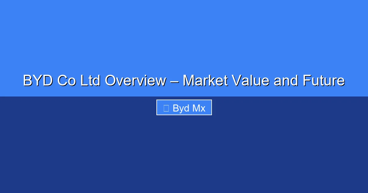 Featured image for BYD Co Ltd Overview – Market Value and Future