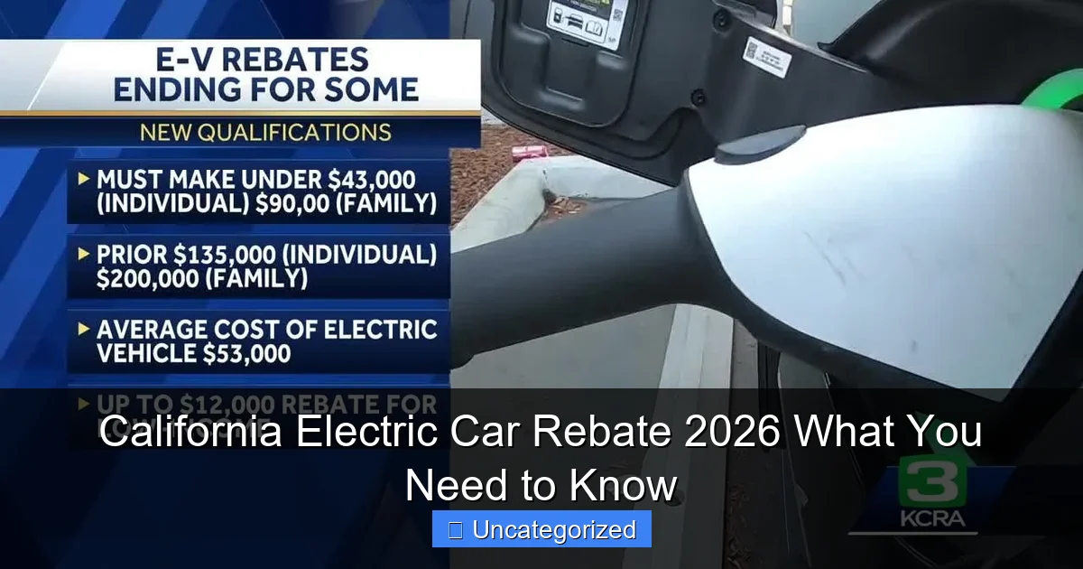 California Electric Car Rebate 2026 What You Need to Know