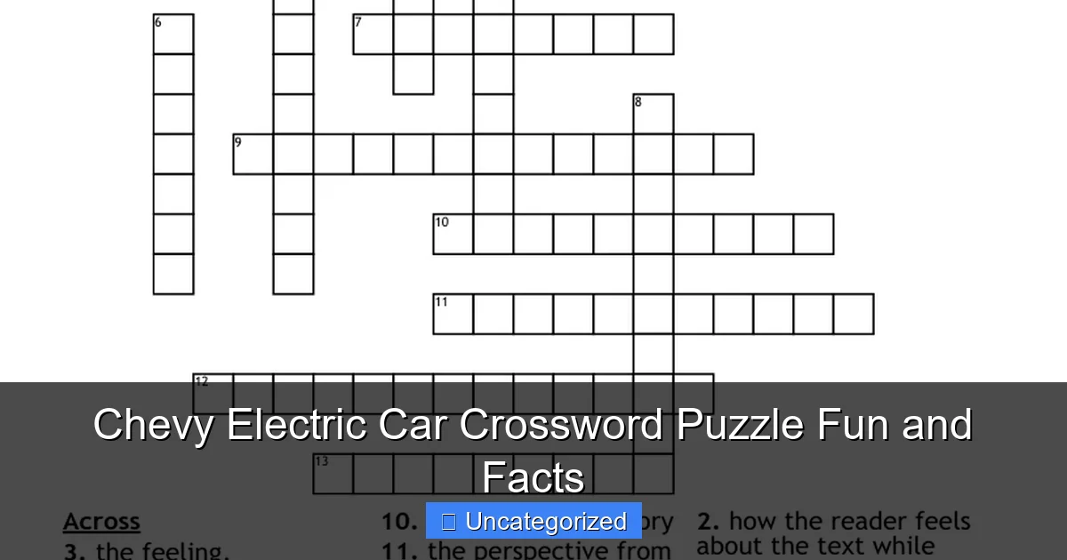 Chevy Electric Car Crossword Puzzle Fun and Facts