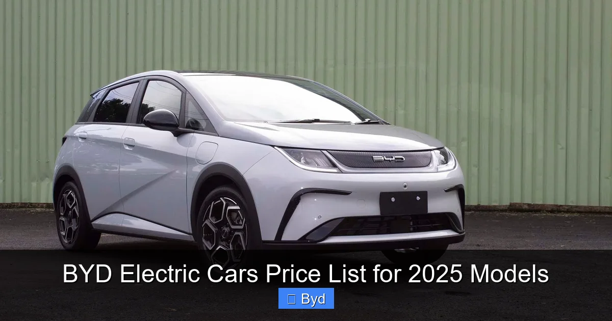 BYD Electric Cars Price List for 2025 Models - content1 visual guide