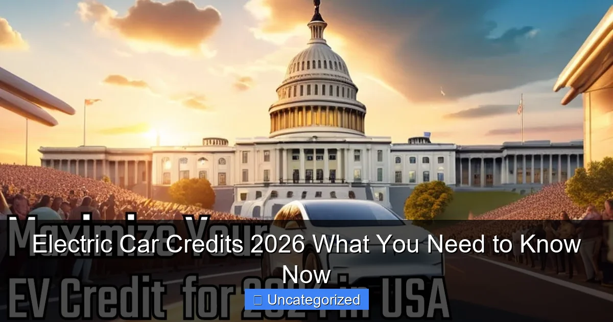 Electric Car Credits 2026 What You Need to Know Now
