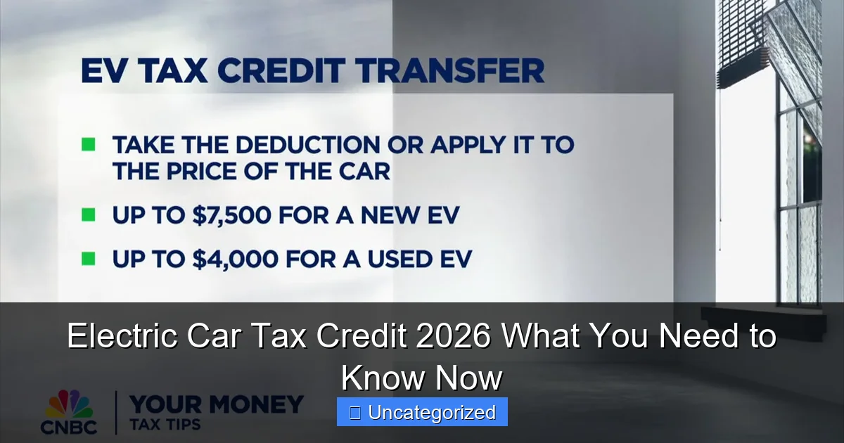 Electric Car Tax Credit 2026 What You Need to Know Now