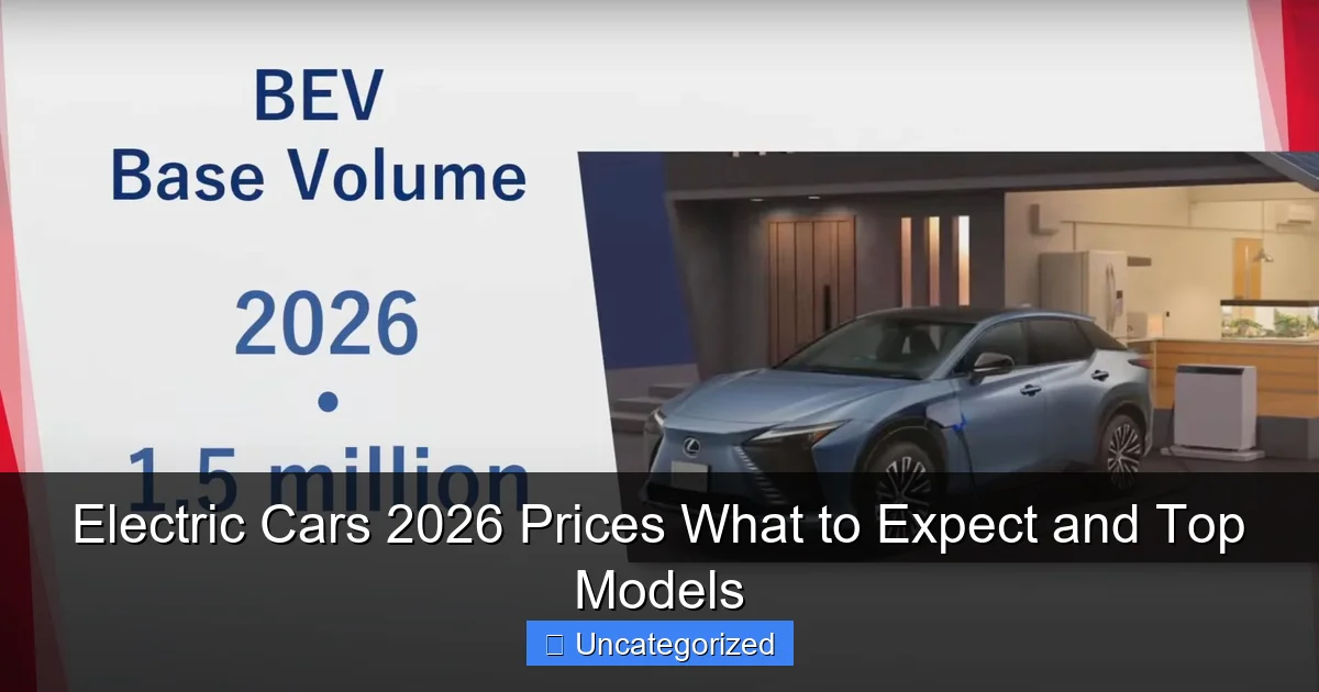 Electric Cars 2026 Prices What to Expect and Top Models