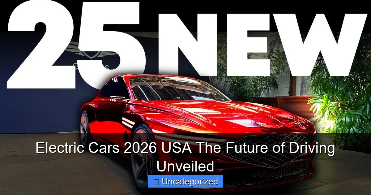 Electric Cars 2026 USA The Future of Driving Unveiled