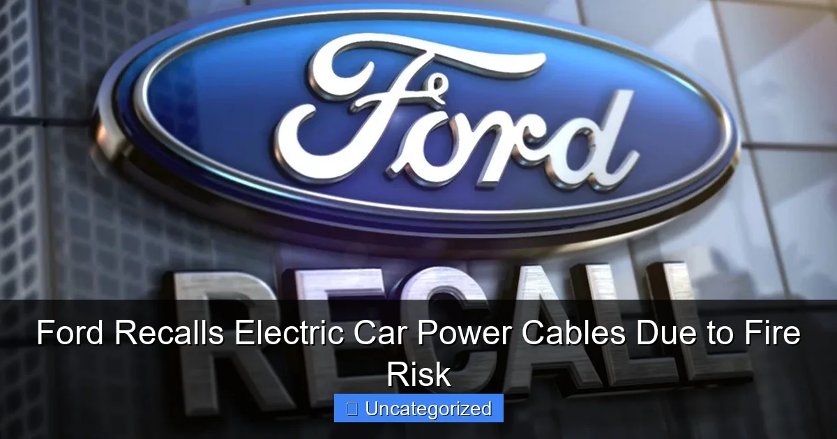 Ford Recalls Electric Car Power Cables Due to Fire Risk