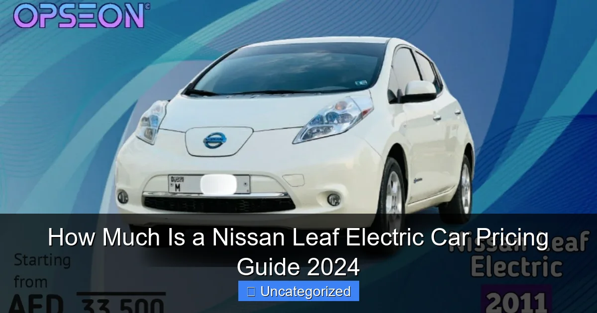 How Much Is a Nissan Leaf Electric Car Pricing Guide 2024