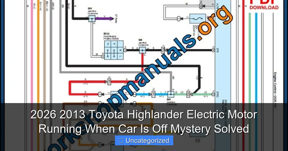 2026 2013 Toyota Highlander Electric Motor Running When Car Is Off Mystery Solved