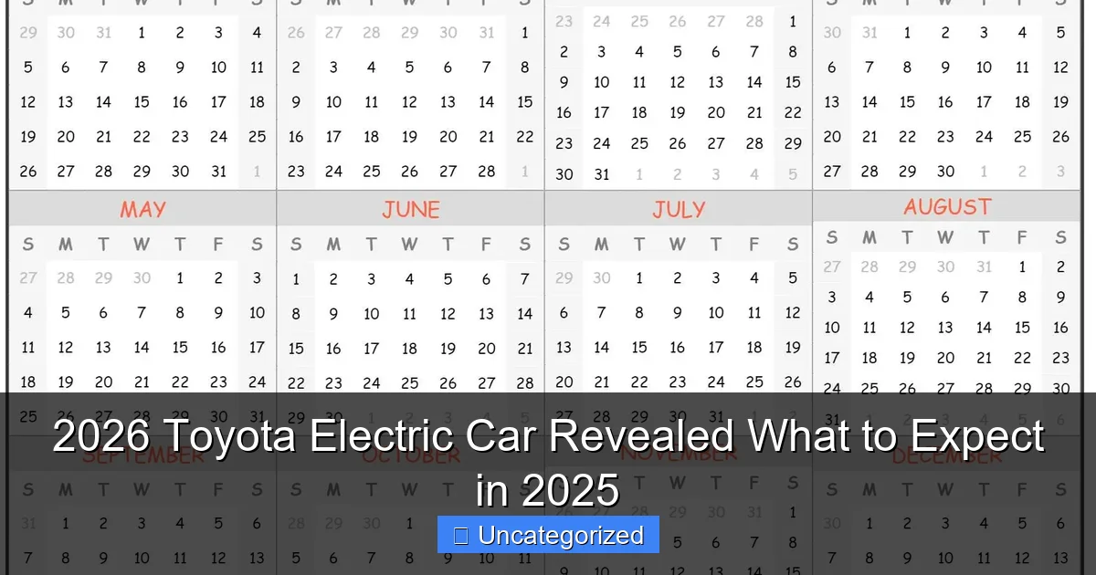 2026 Toyota Electric Car Revealed What to Expect in 2025