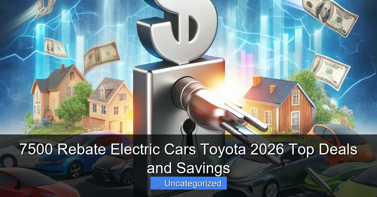 7500 Rebate Electric Cars Toyota 2026 Top Deals and Savings