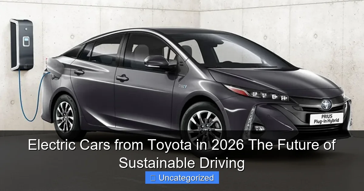 Electric Cars from Toyota in 2026 The Future of Sustainable Driving
