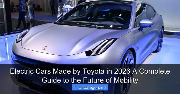 Electric Cars Made by Toyota in 2026 A Complete Guide to the Future of Mobility