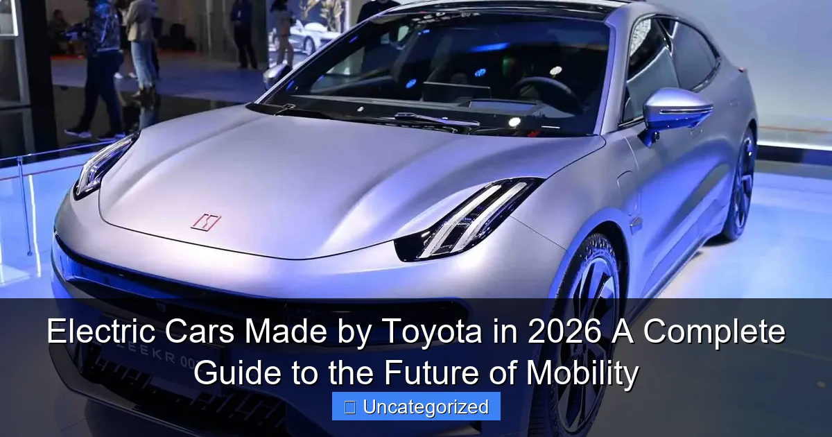Electric Cars Made by Toyota in 2026 A Complete Guide to the Future of Mobility
