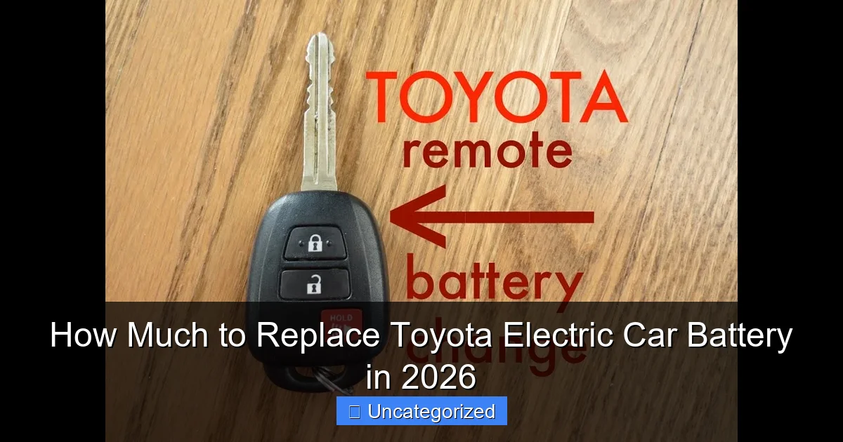 How Much to Replace Toyota Electric Car Battery in 2026