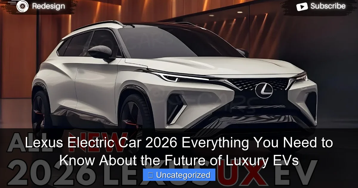 Lexus Electric Car 2026 Everything You Need to Know About the Future of Luxury EVs