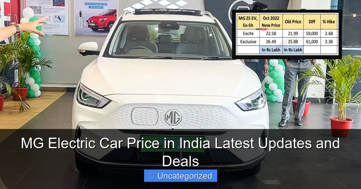 MG Electric Car Price in India Latest Updates and Deals