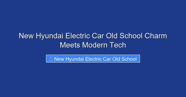 New Hyundai Electric Car Old School Charm Meets Modern Tech