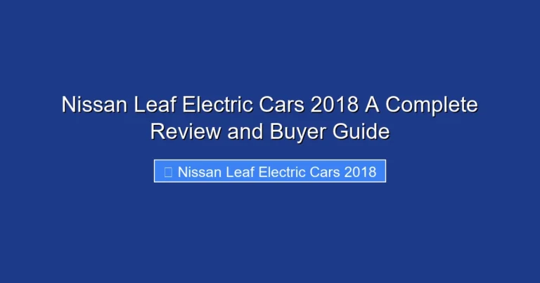 Nissan Leaf Electric Cars 2018 A Complete Review and Buyer Guide