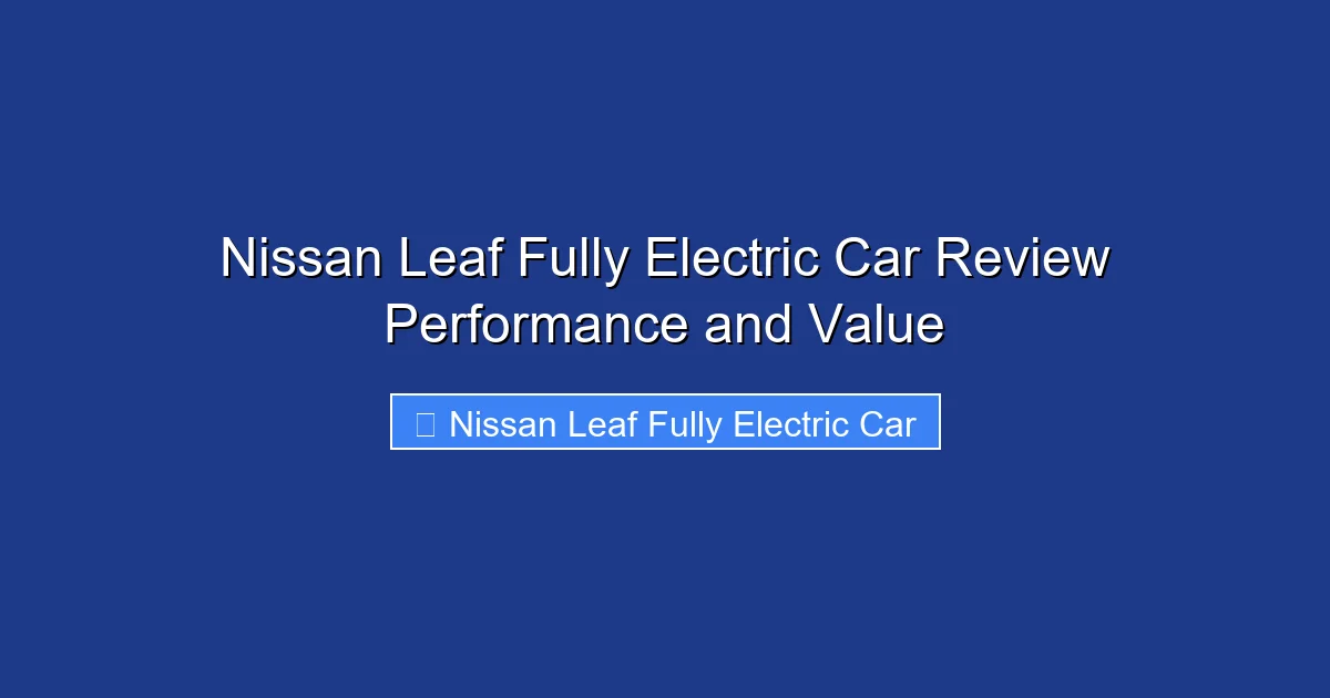 Nissan Leaf Fully Electric Car Review Performance and Value