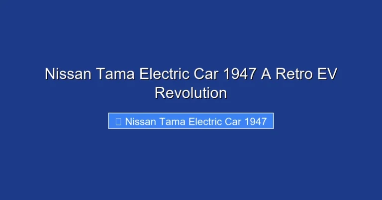 Nissan Tama Electric Car 1947 A Retro EV Revolution