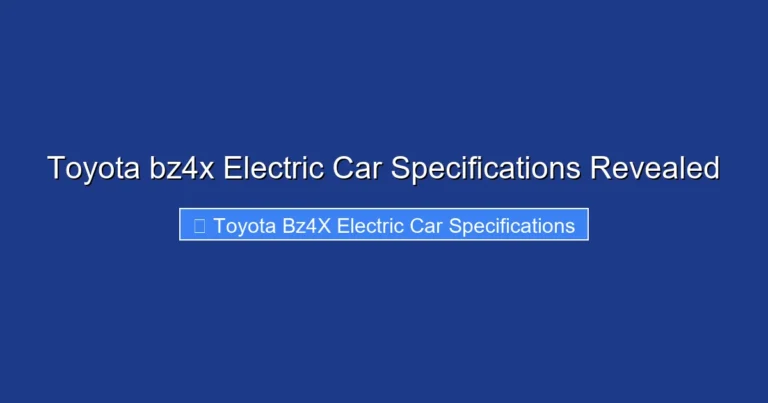 Toyota bz4x Electric Car Specifications Revealed
