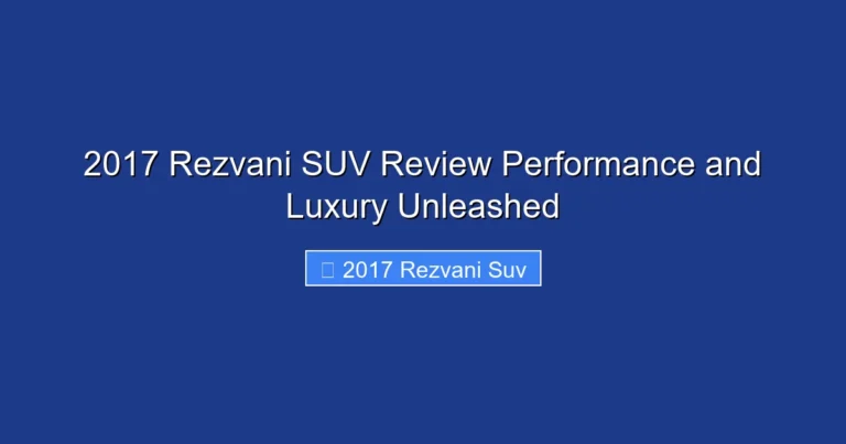 2017 Rezvani SUV Review Performance and Luxury Unleashed