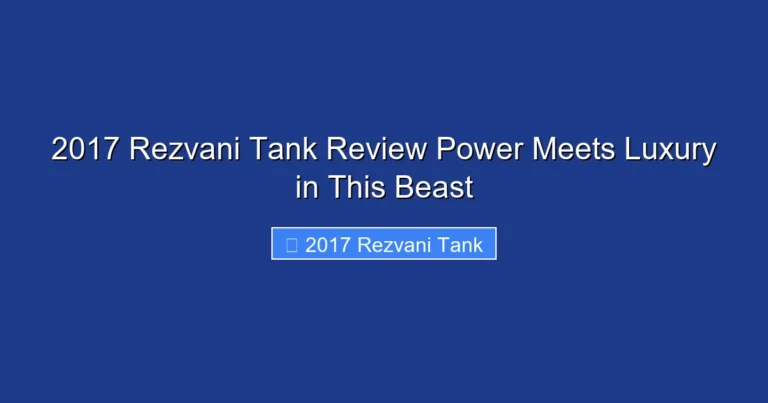 2017 Rezvani Tank Review Power Meets Luxury in This Beast