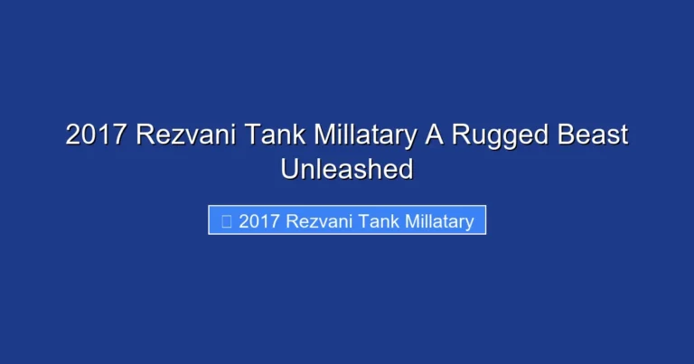 2017 Rezvani Tank Millatary A Rugged Beast Unleashed