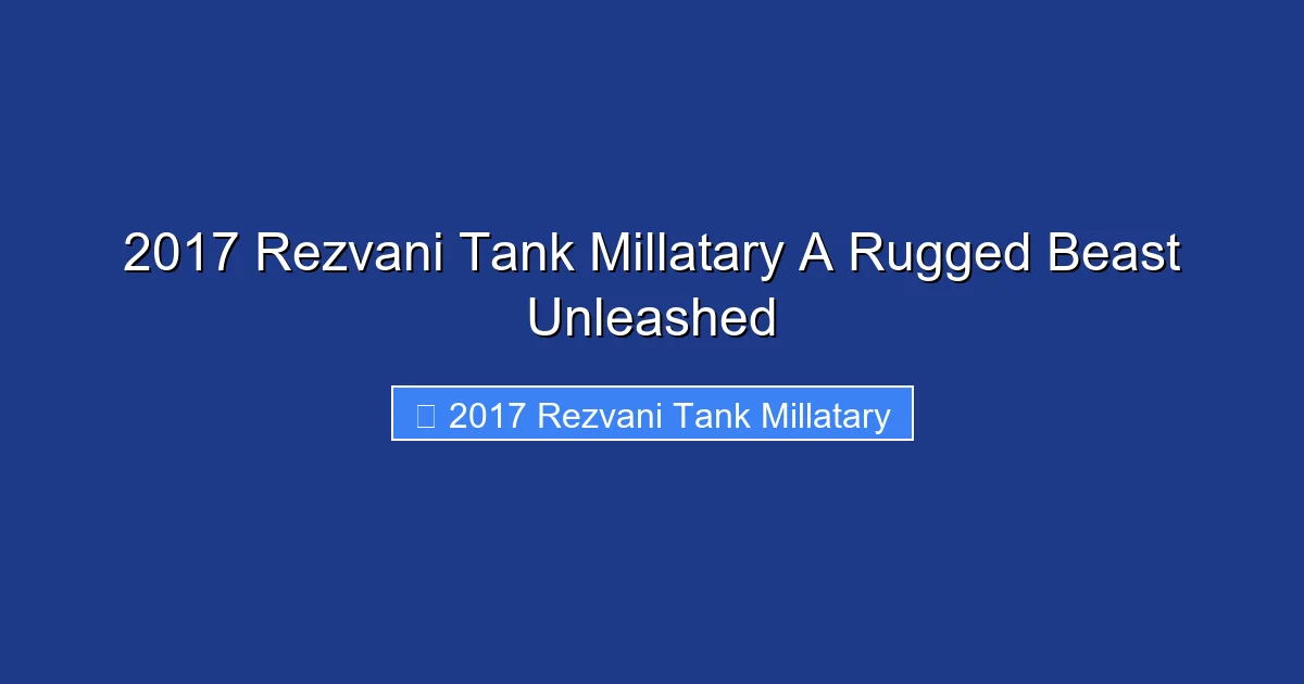 2017 Rezvani Tank Millatary A Rugged Beast Unleashed