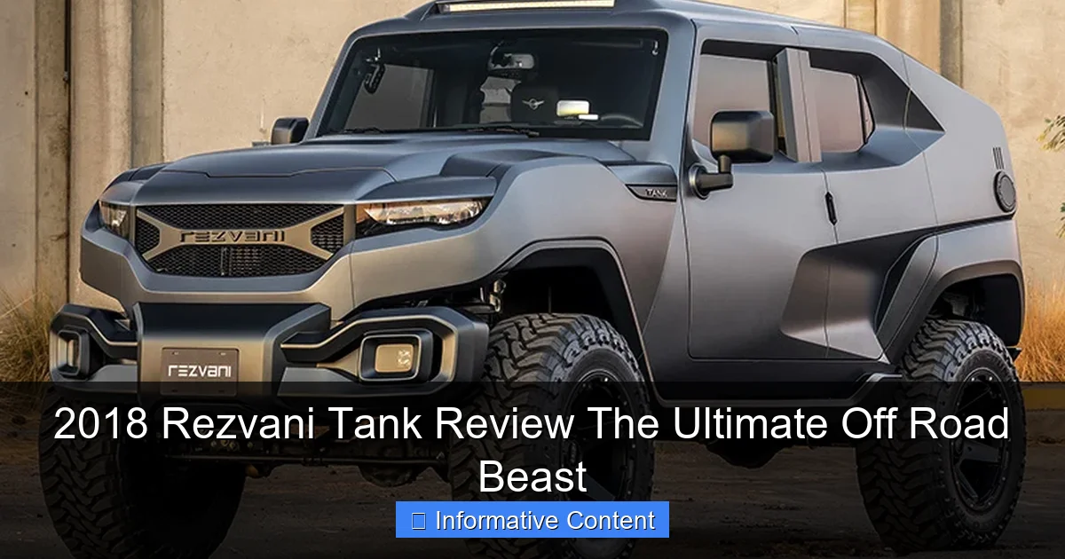 2018 Rezvani Tank Review The Ultimate Off Road Beast