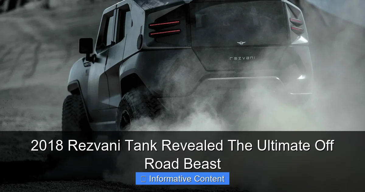 2018 Rezvani Tank Revealed The Ultimate Off Road Beast