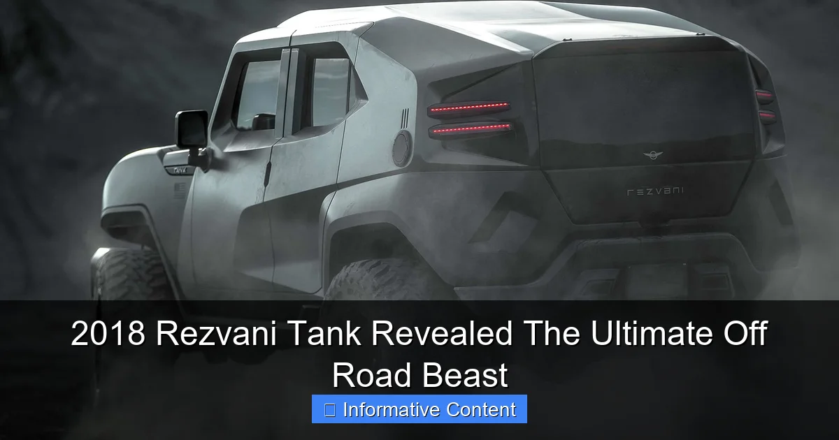 2018 Rezvani Tank Revealed The Ultimate Off Road Beast