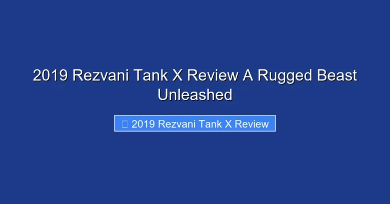 2019 Rezvani Tank X Review A Rugged Beast Unleashed