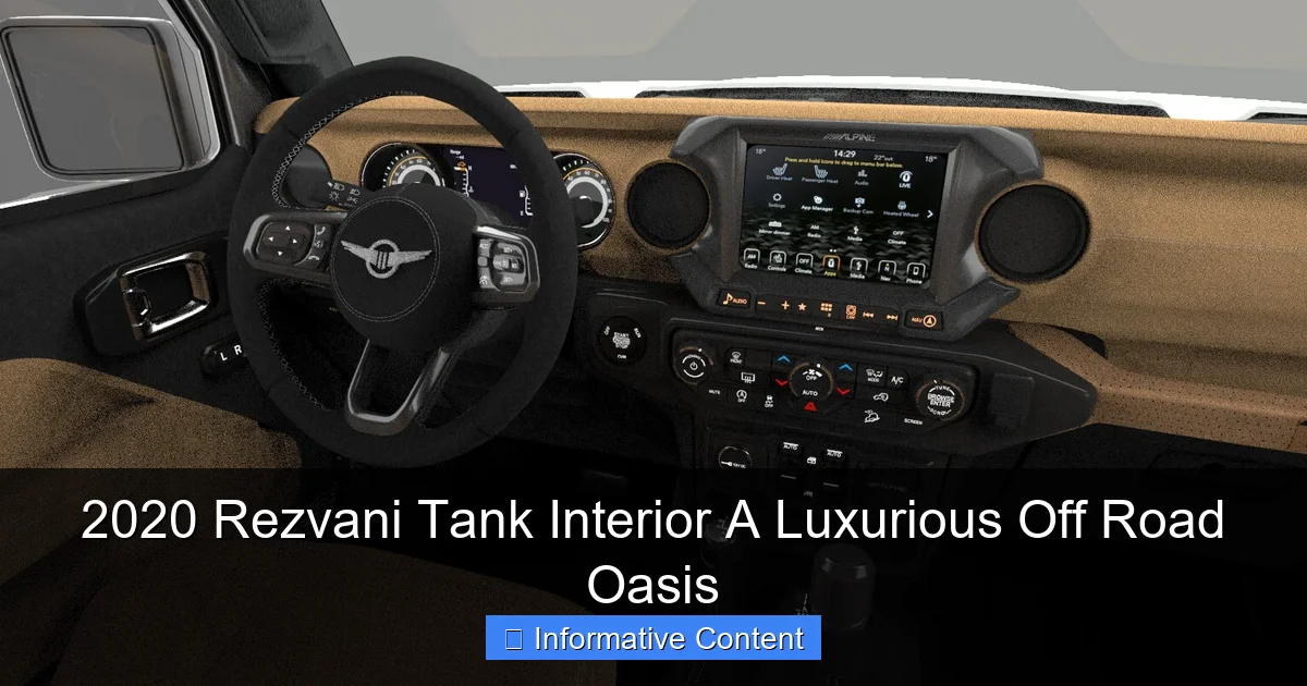 2020 Rezvani Tank Interior A Luxurious Off Road Oasis