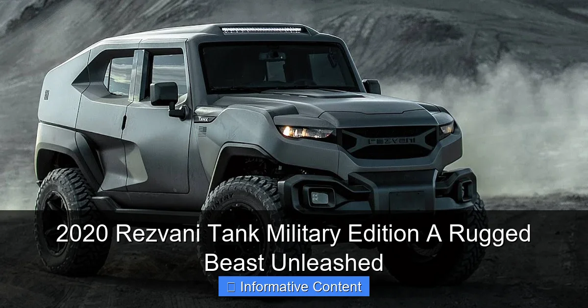 2020 Rezvani Tank Military Edition A Rugged Beast Unleashed