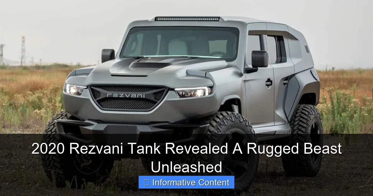 2020 Rezvani Tank Revealed A Rugged Beast Unleashed