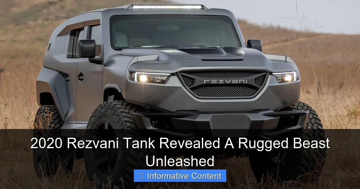 2020 Rezvani Tank Revealed A Rugged Beast Unleashed