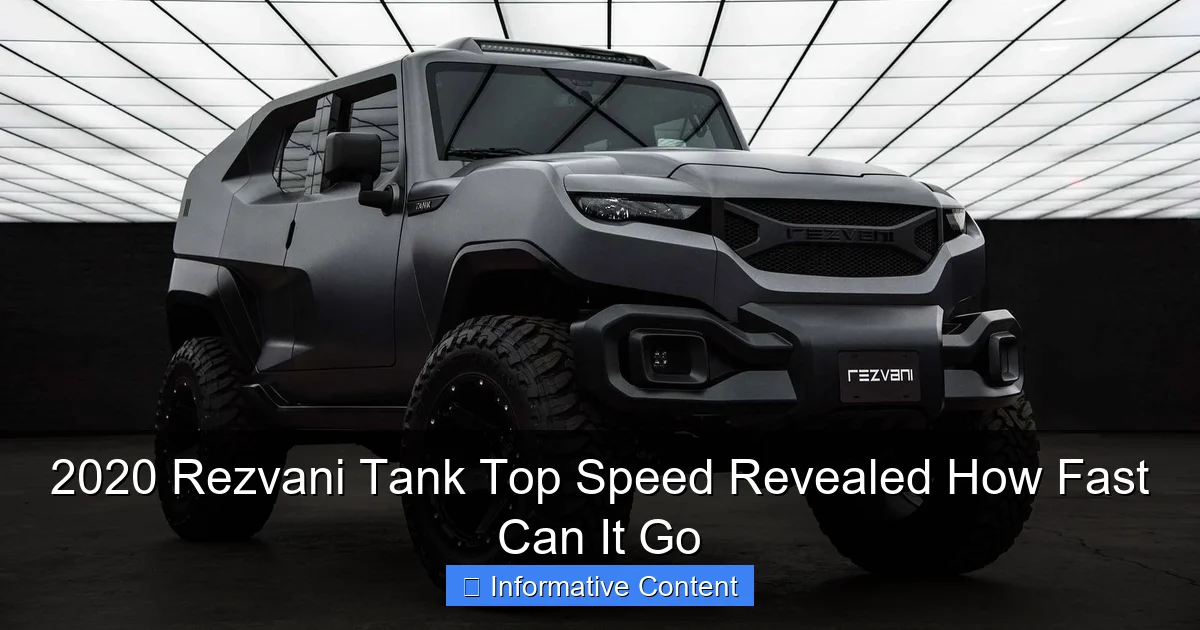 2020 Rezvani Tank Top Speed Revealed How Fast Can It Go